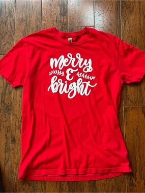 Merry & Bright Red Holiday Tee - Women's Short Sleeve